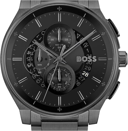 BOSS Chronograph Quartz Watch for Men Peak 2.0 Collection with Stainless Steel or Leather Bracelet