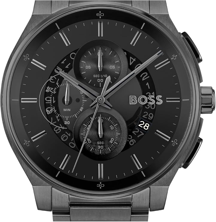 BOSS Chronograph Quartz Watch for Men Peak 2.0 Collection with Stainless Steel or Leather Bracelet