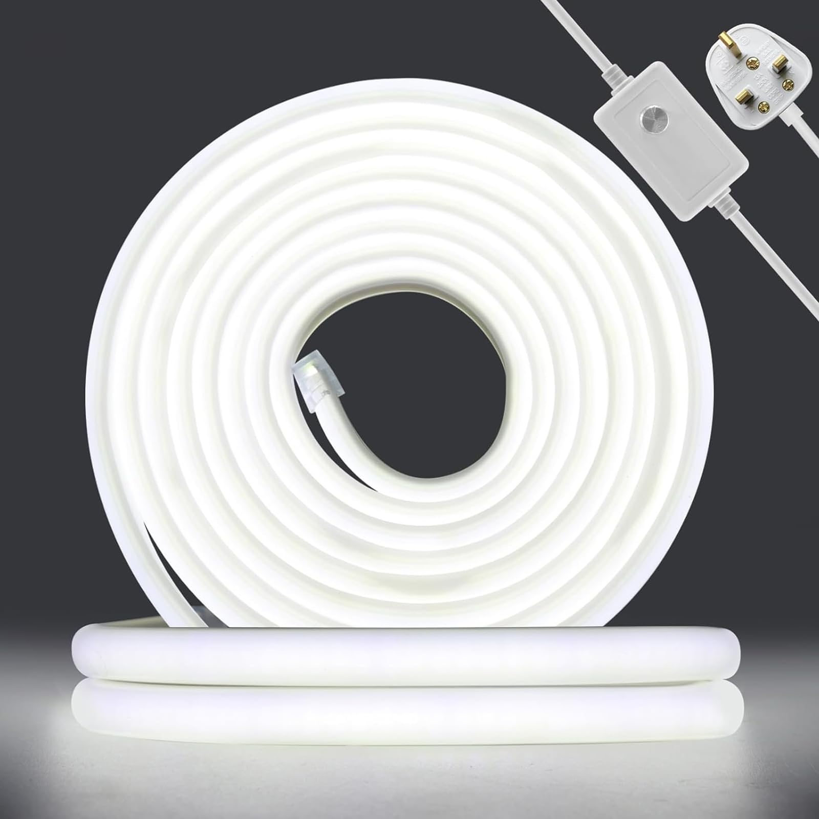 KISUFU 220V COB Neon Led Strip Light, 288 LEDs/m Waterproof IP67 Rope Lights 50cm Flexible Cuttable for Bedroom Garden Kitchen Mirror Outdoor Indoor Decor Decoration.
