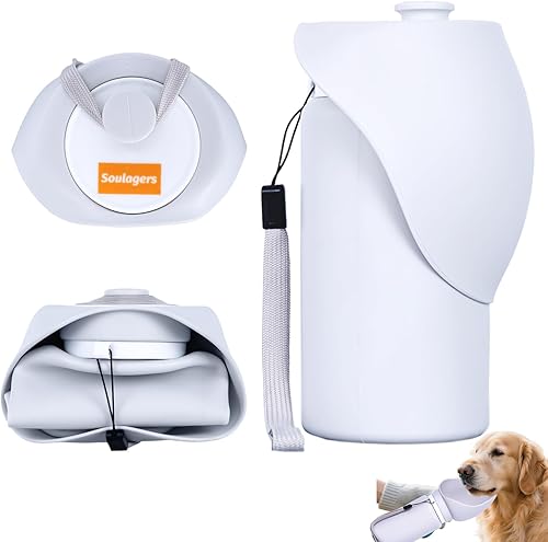 Botella de agua para perros, Botella plegable de silicona para mascotas, Dispensador de agua portátil para mascotas, Bebida para perros de viaje al