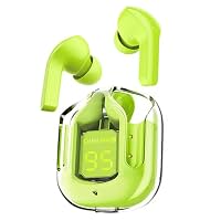 Ultrapods TWS Earbud, Bluetooth Earbuds with Display, Transparent Design, 30Hrs Playtime &amp; Fast Charging, Bluetooth 5.3 + ENC, 13mm HD BASS Drivers, IPX7 Sweat-Proof, Built-in Mic (Green)