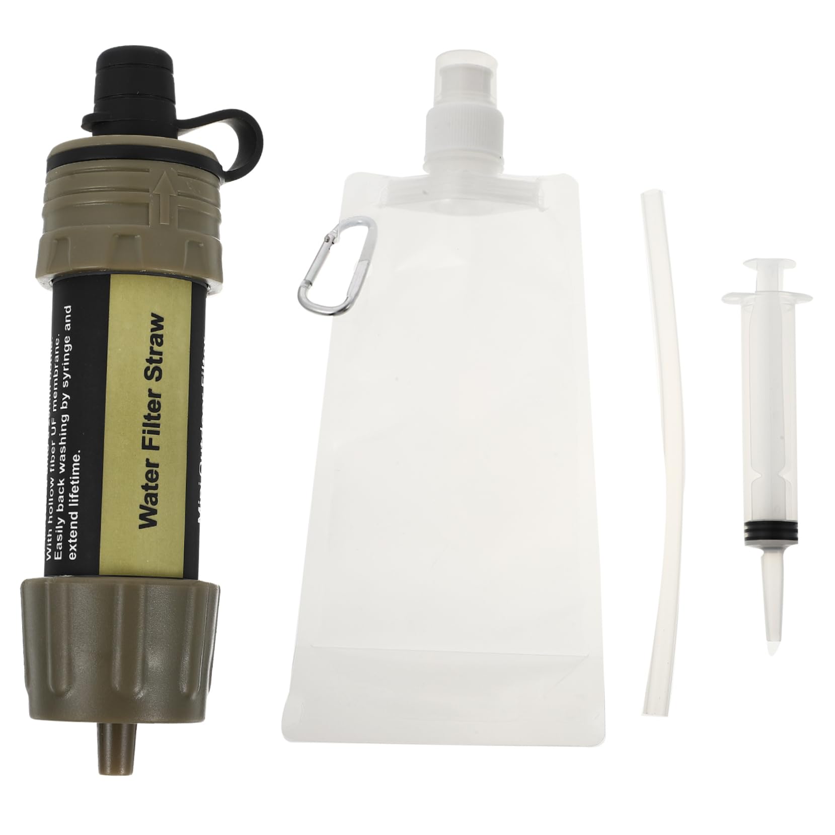 WOONEKY Filtre à Eau Portable Léger en Abs, Purificateur D'eau Sûr pour Camping et Randonnée, Mini Nettoyeur D'eau Vert pour Urgence