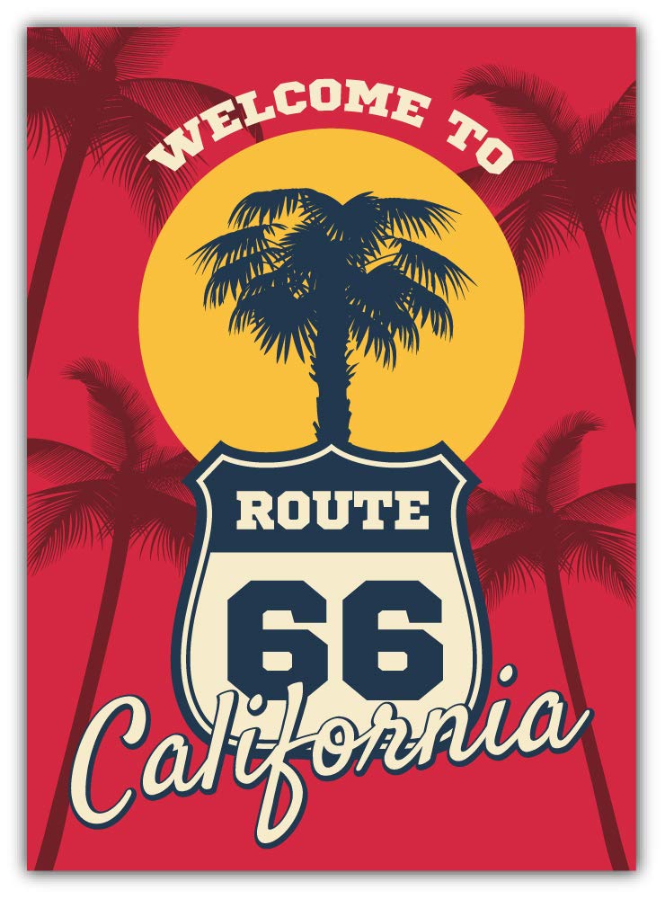 SkyBug California Beach Seashore Route 66 Bumper Sticker Vinyl Art Decal for Car Truck Van Window Bike Laptop