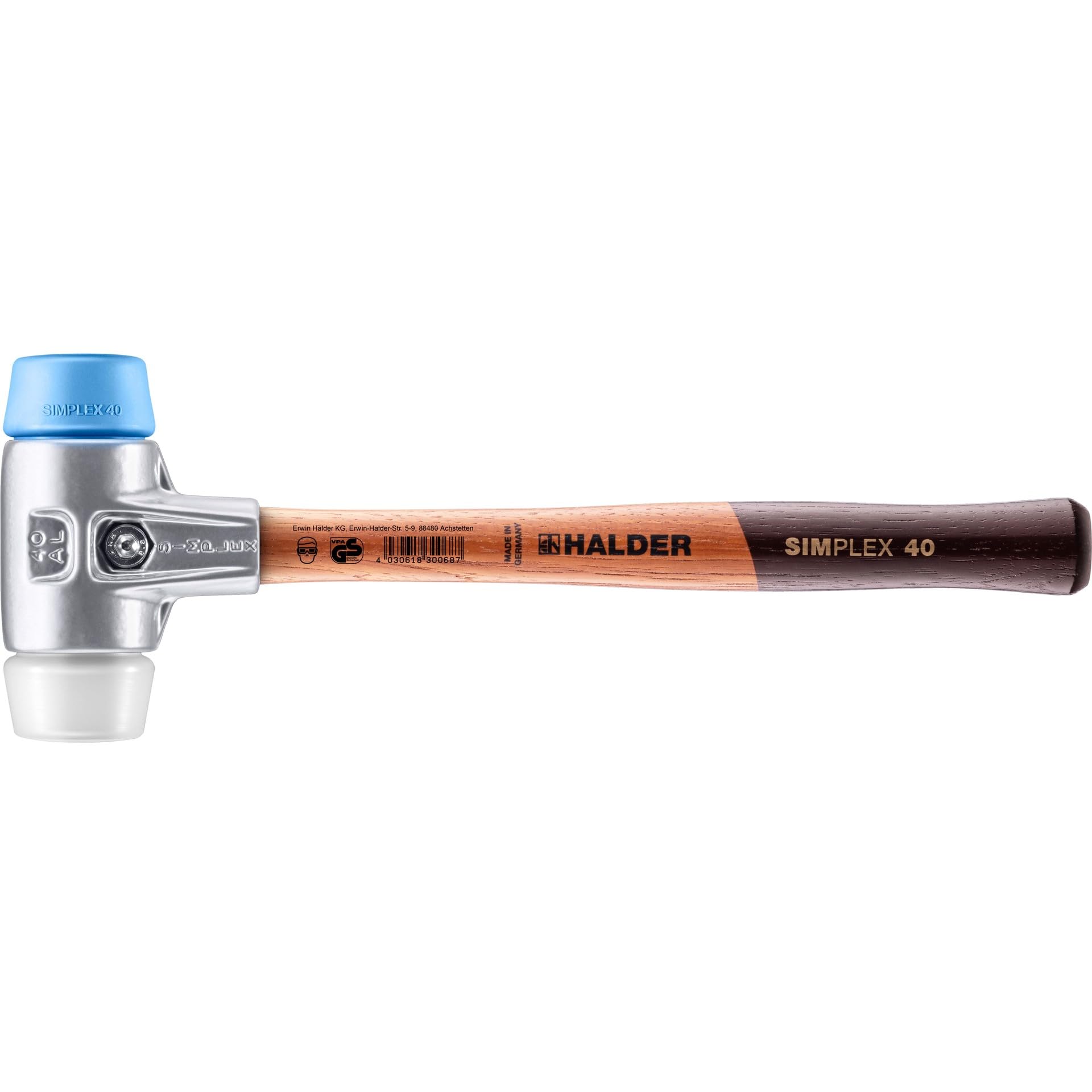 Halder 3117040 "Simplex" TPE-Soft/Superplastic Soft-Face Mallet, Multi-Colour, 40 mm