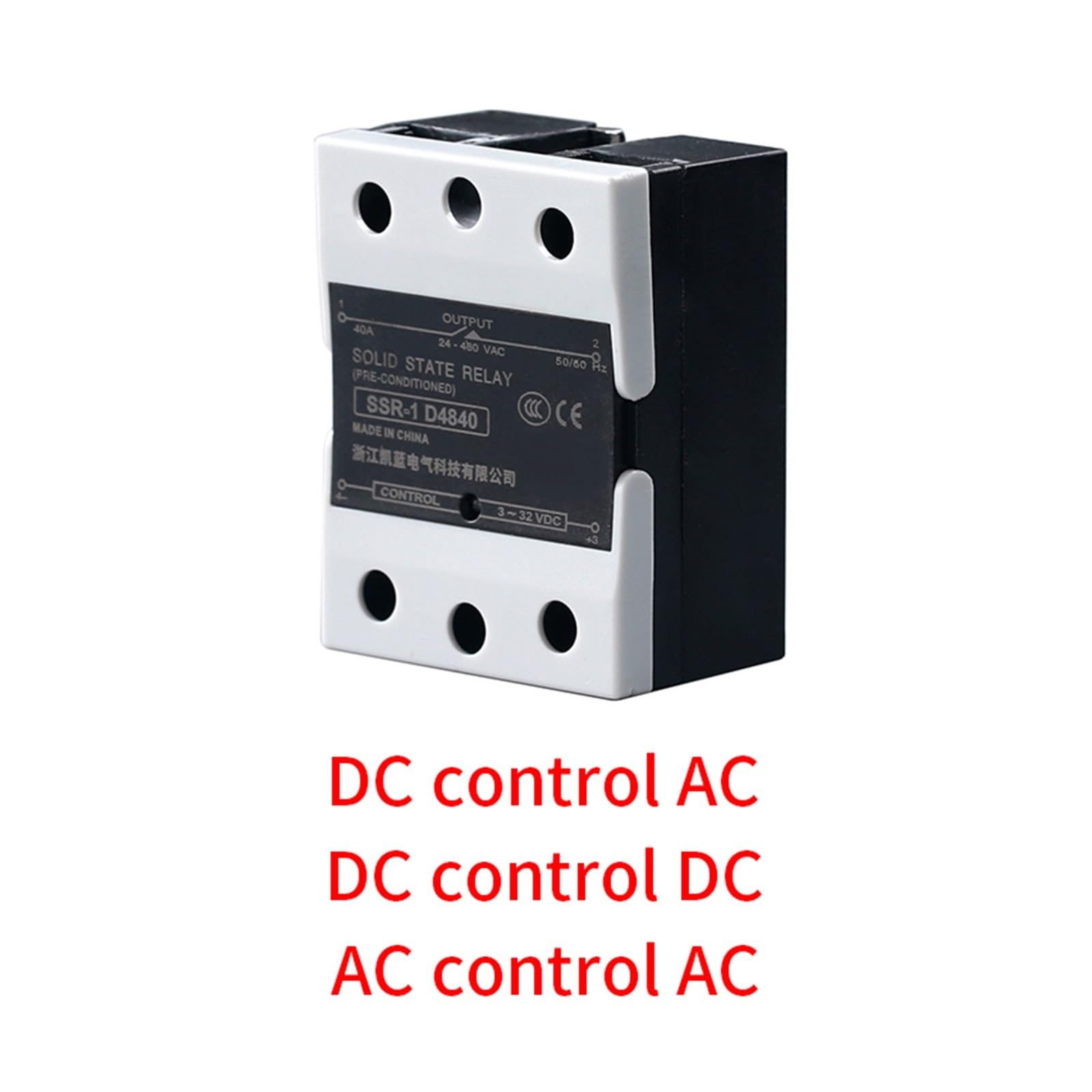 SSR DC TO AC relè a stato solido monofase 10A 25A 40A 60A 80A 100A 120A 200DD 240DD DC-DC industriale singolo SSR (Color : AA, Size : 100)