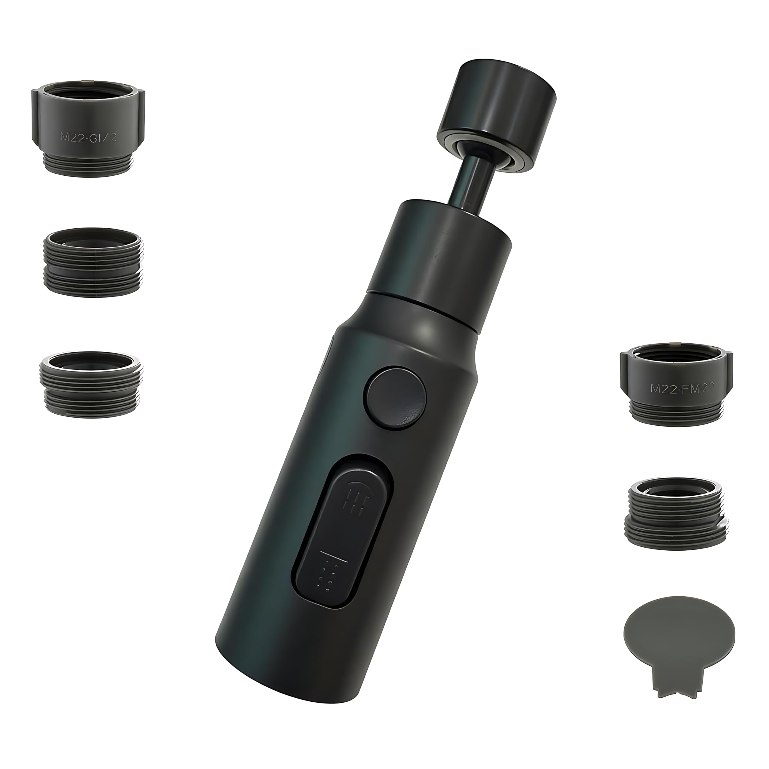 Kitchen Tap Spray Head, 360° Swivel Sprayer, 3 Gear Tap Spray Head Attachment, Includes Installation Hardware, for Kitchen, Toilet (Black)