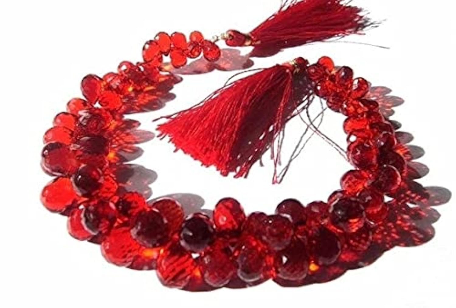 Quartz rouge en gouttes briolettes pour sublimer vos ateliers créatifs et bijoux d'été