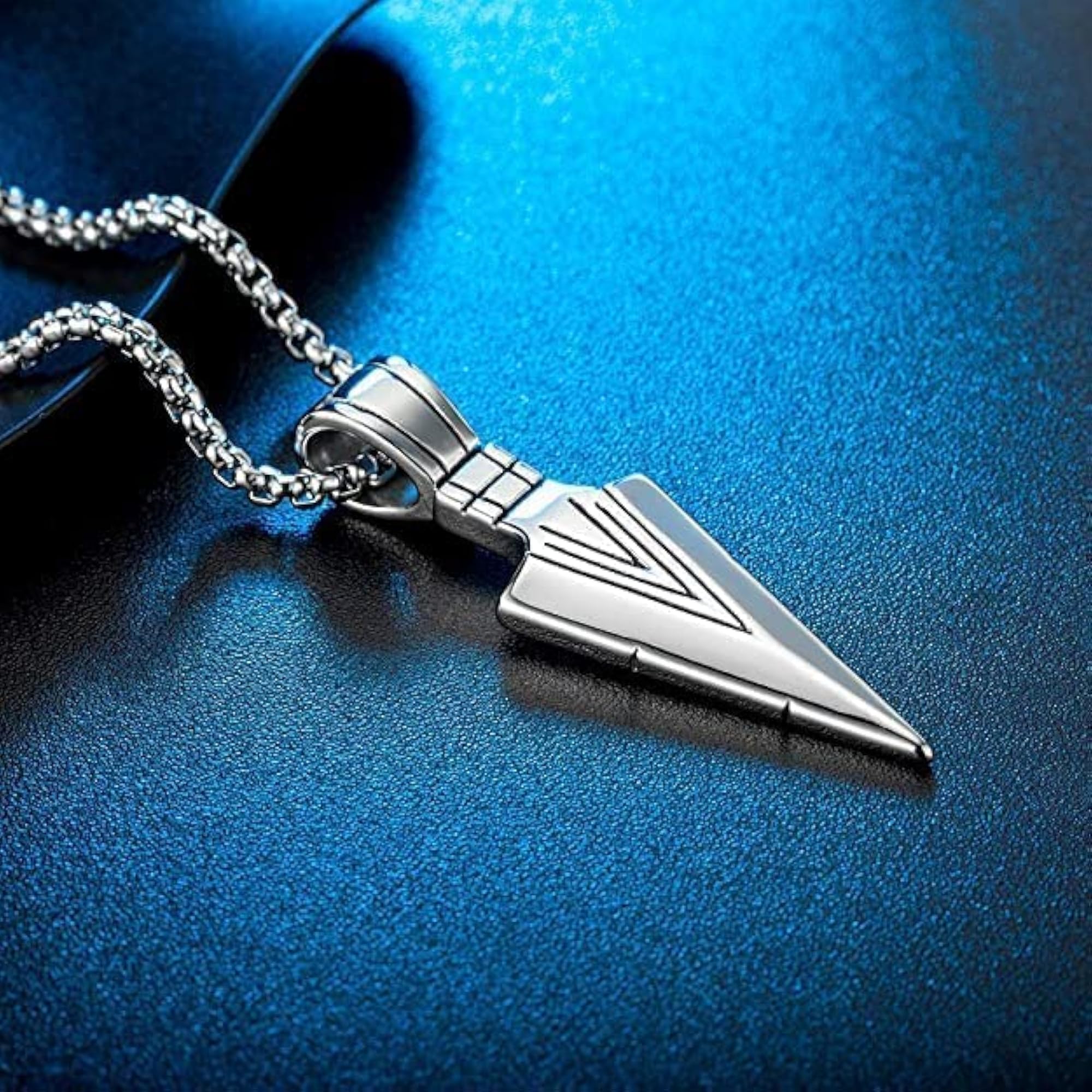 Men's Arrow Black Silver Gold Chain Locket Necklace