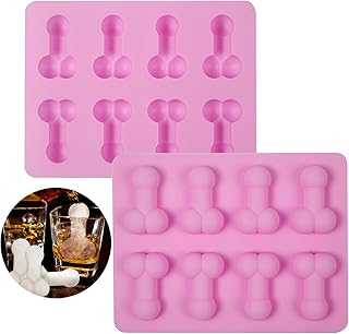 2PCS Silicone Ice Cube Trays, Interesting Ice Cube Tray, Ice Cube Mold Bachelorette Party Supplies，Easy to Disassemble Ice Cube Trays, For Iced Coffee,Cocktails Whiskey and All Your Favorite Beverages