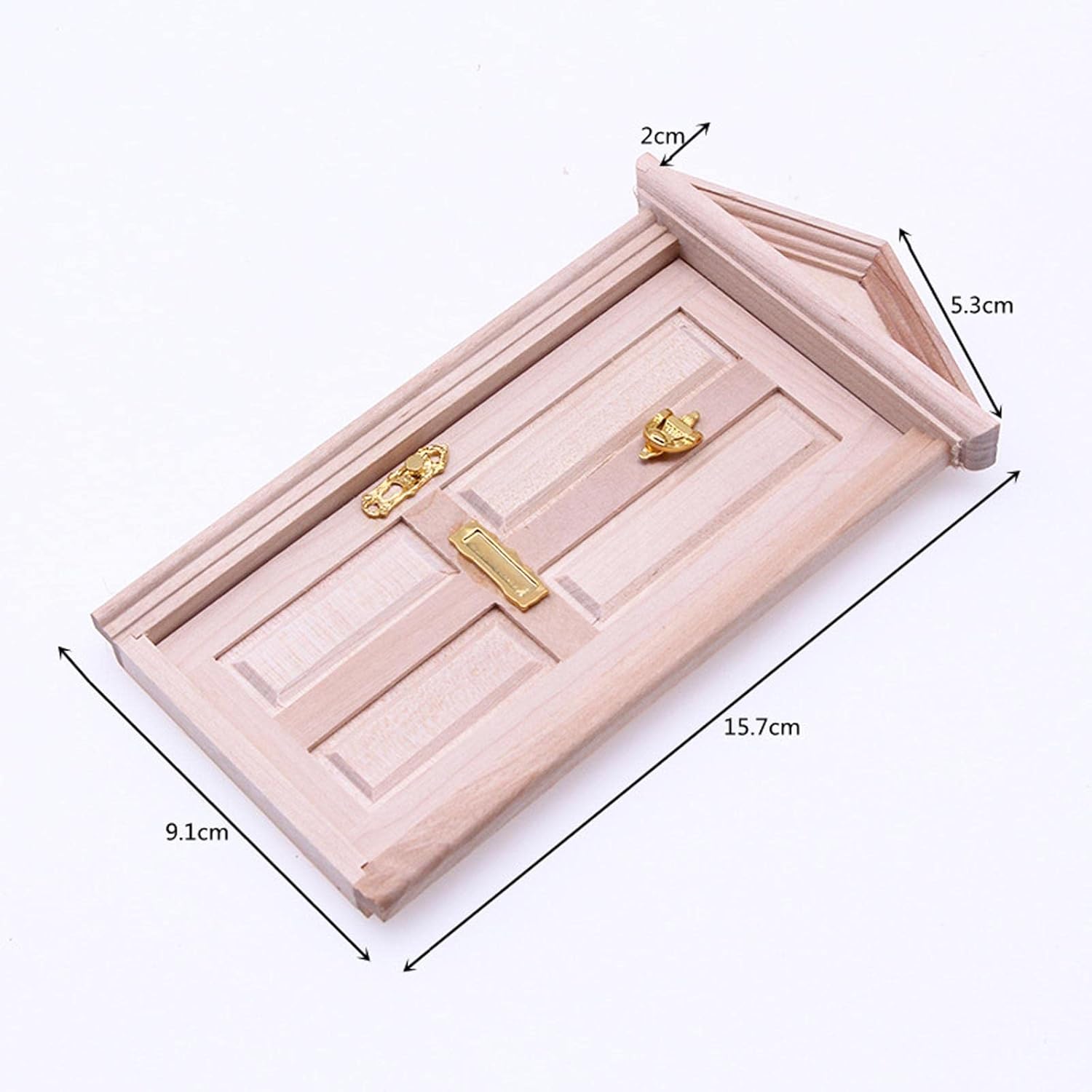 Wood Door Miniature Furniture Crafted Doorknob Dollhouse Accessory Diy