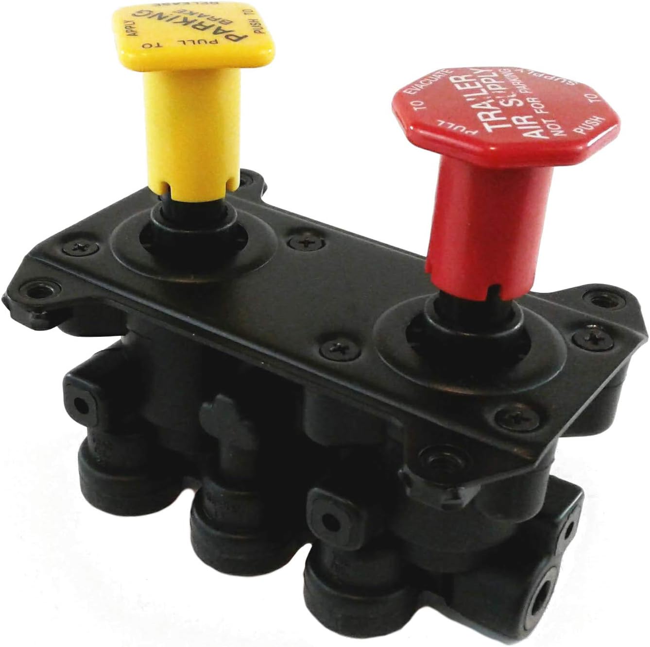 Brianna Auto Parts - 65187 - Hand Operated Manifold Dash Brake Valve 1/4" Trailer Delivery for Heavy Duty Big Rigs