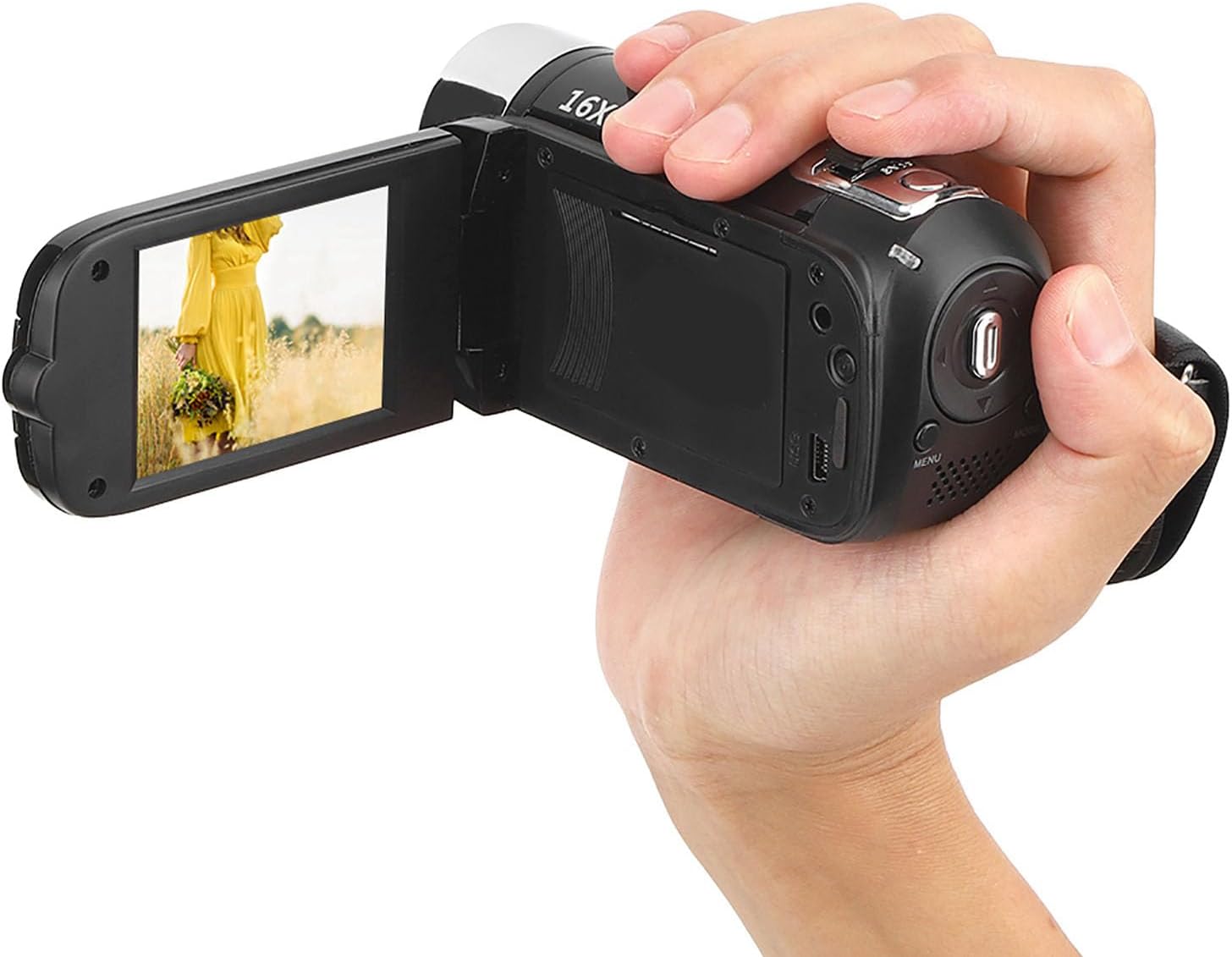 Video Camera, Digital Camera, 1080P 16X Digital Zoom Cam Corder, Anti Shake 16MP Vlogging Camera, 2.7" 270° Rotatable Screen HD Camcorder
