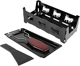 Raclette Grill, Raclette Cheese Melter with Wood Handle Portable Non Stick Machine Mini Baking Tray
