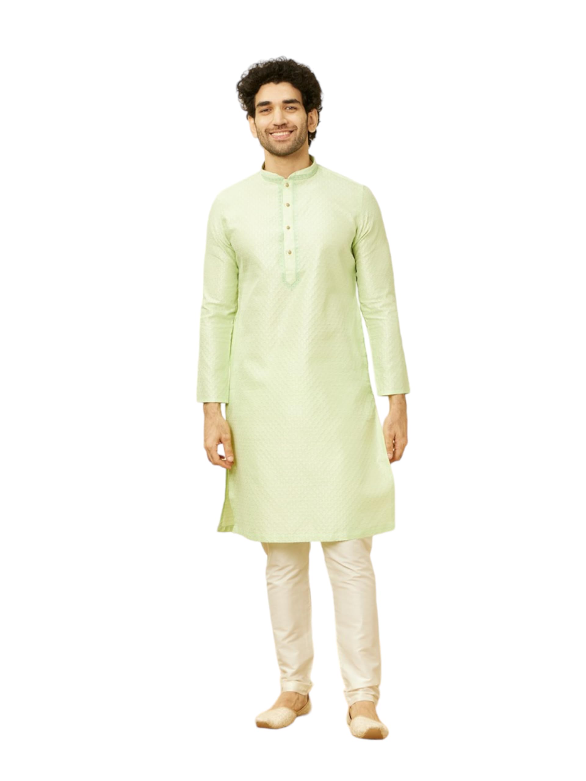 manyavar Men's Mens Art Silk Kurta Pajama Set-picture-14