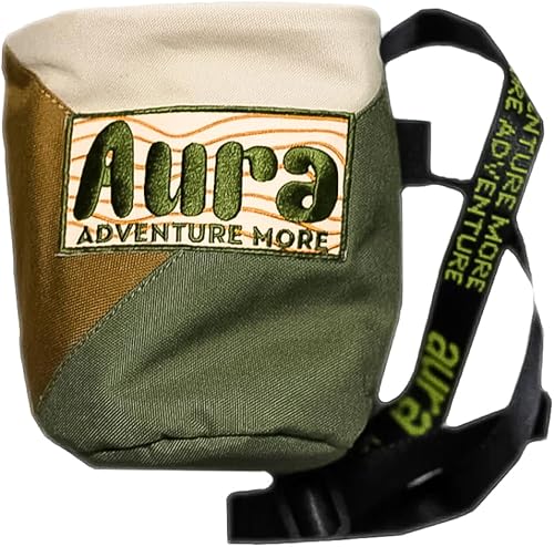 Bolsa de tiza para escalada en roca de Aura - Bolsa de tiza Bouldering con cuerda de dibujar - Cinturón personalizado con hebilla ajustable - Equipo