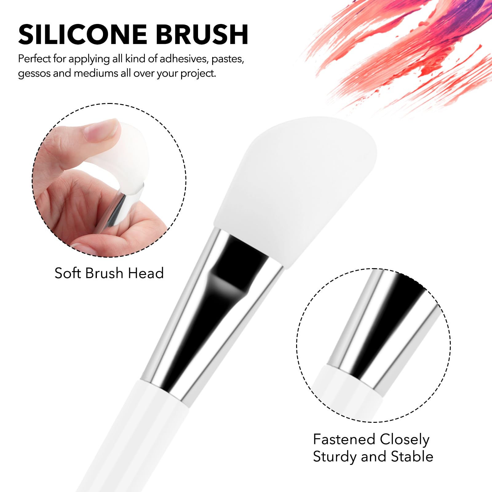 QUARKZMAN Silicone Epoxy Brush White, Blue Applicator