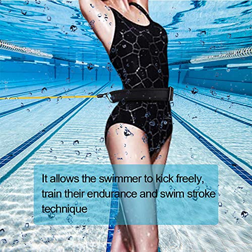KIKIGOAL Swim Training Belts Swim Bungee Cords Resistance Bands Swim Tether Stationary Swimming, Swim Harness Static Swimming Belt (Blue, 6mm10mm4m) - Thumbnail 6