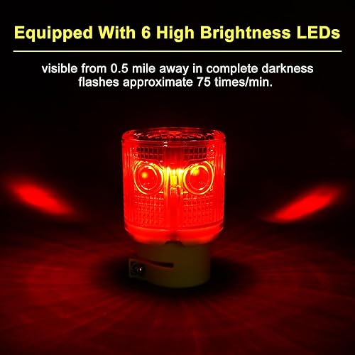 Miniatura 2 de Aolyty Luz de advertencia estroboscópica solar de 360 grados súper brillante impermeable IP48 para construcción muelle de tráfico marino control de