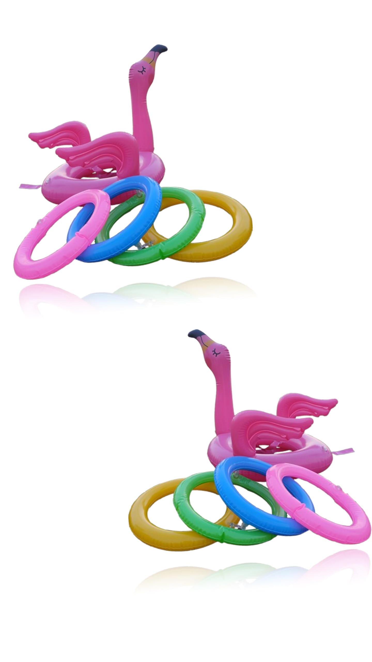 Sweet seven® Inflatable Flamingo Game Set with Four laps, lap random color, Fun Party Game for Kids & Adults