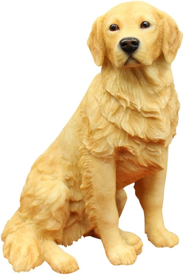 Resin Crafted Golden Retriever Statue-Puppy Dog Resin Figurine
