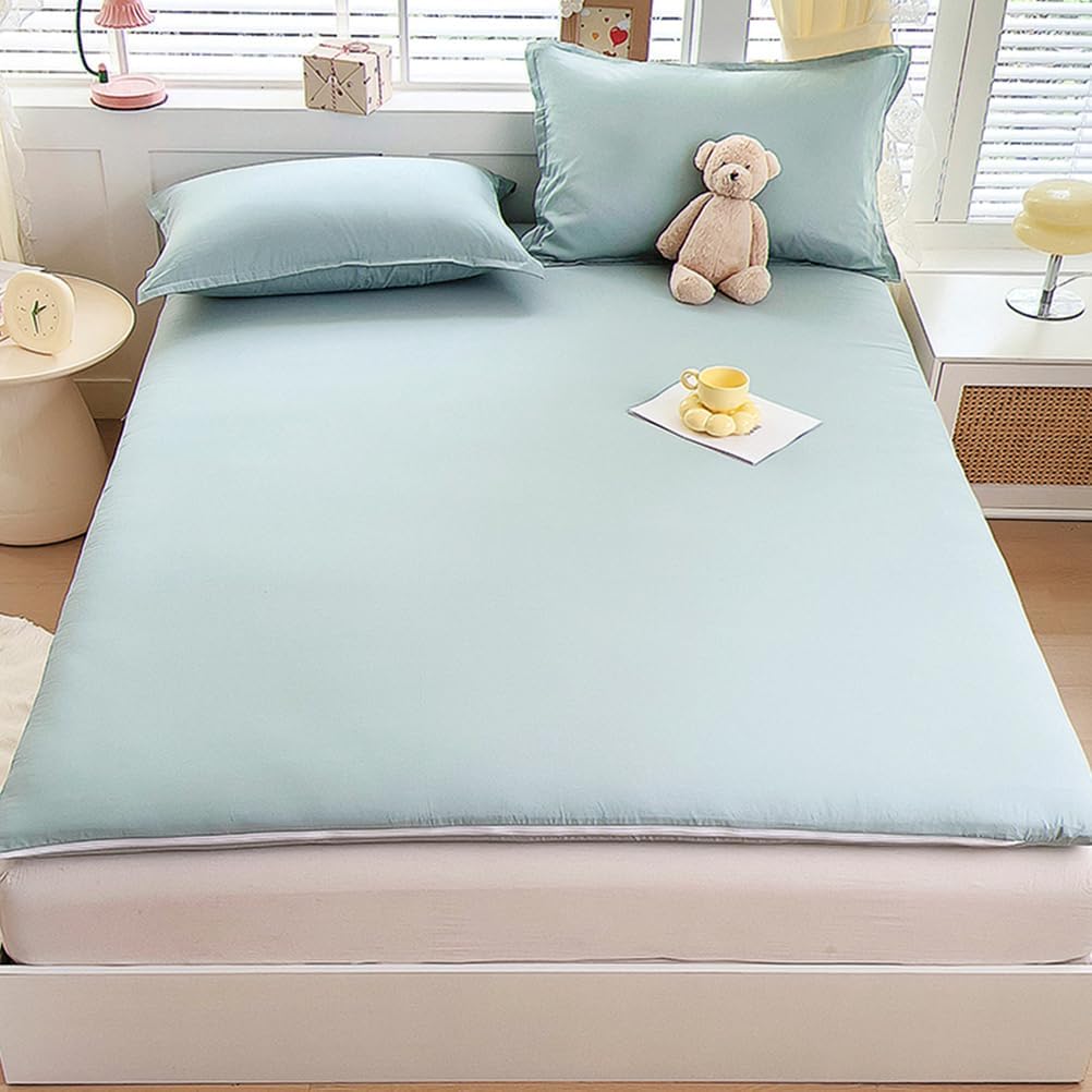 Blue,90x200cmTWIN,LDLCYCN 100% Cotton Futon Mattress Cover Zippered Japanese Floor Mattress Protector Traditional Full Wrap Dustproof Floor Futon Bed Cover Soft Comfortable Futon Cover Washable