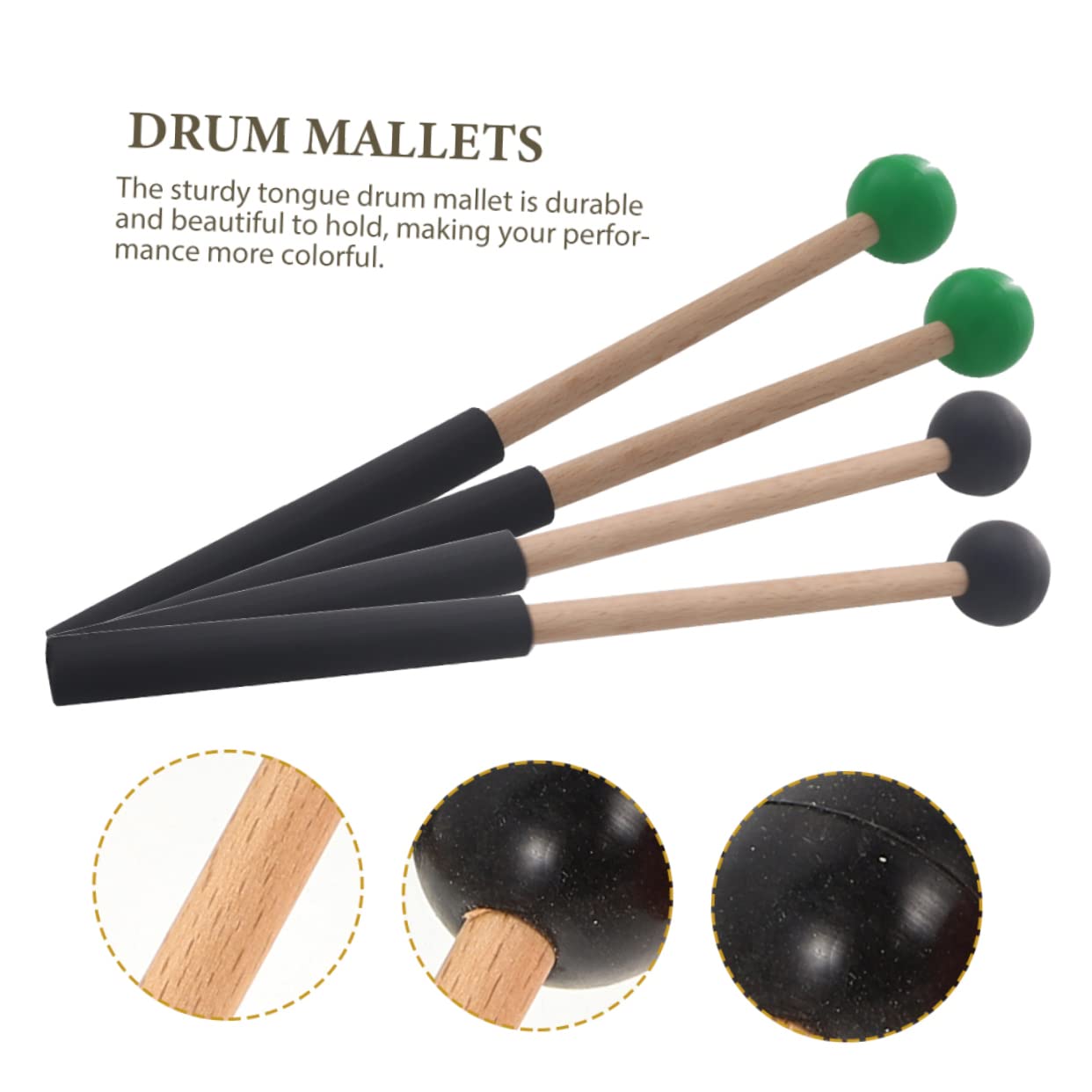 ibasenice 6pares Mallets De Percusión Para Xilófono y Marimba De Baquetas De Mango Accesorios Para Instrumentos De Percusión