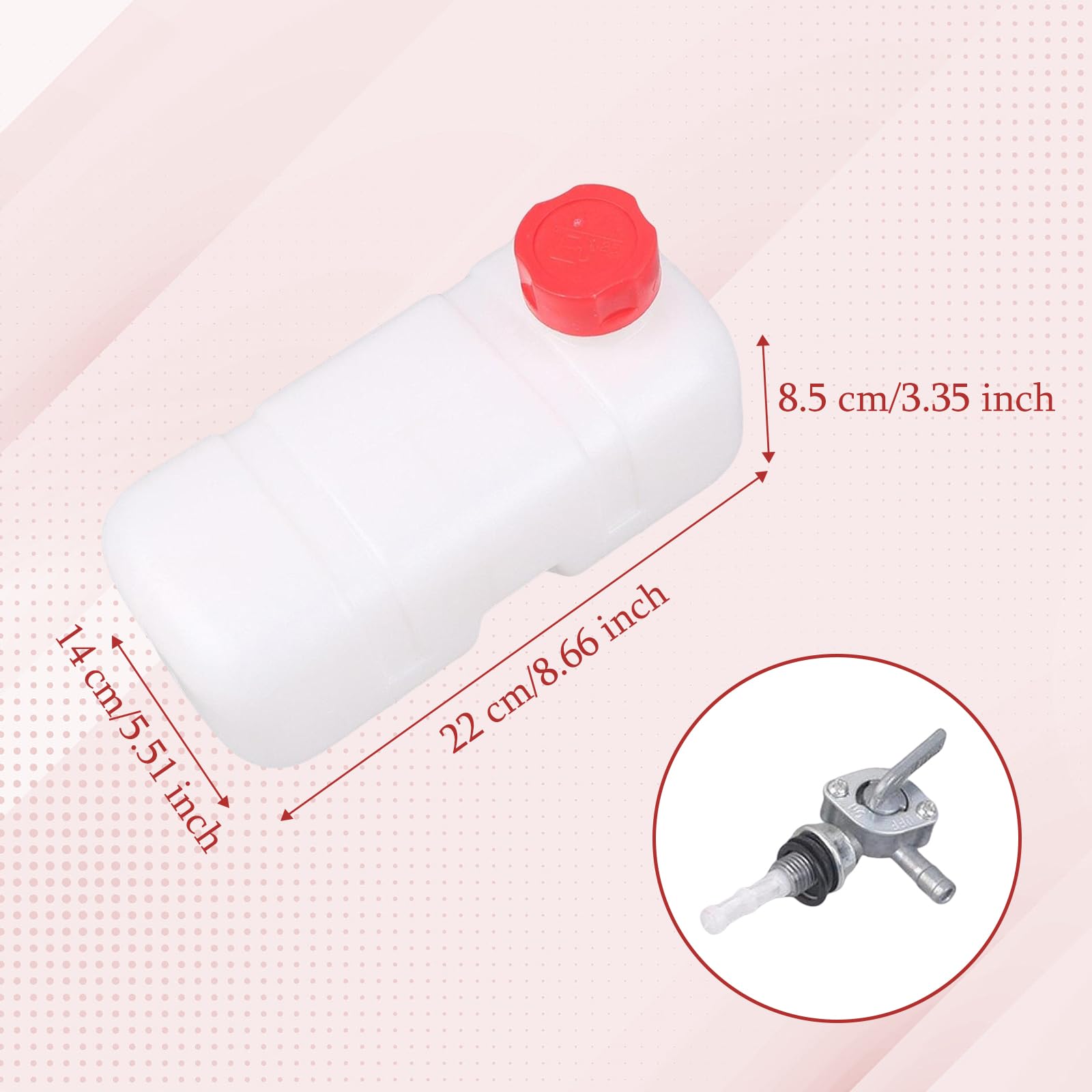 Sharplace Réservoir de carburant avec robinet, bidon d'essence 1,5 L, boîte d' professionnelle pour moteurs à essence 2 temps 1E43F, pièces de
