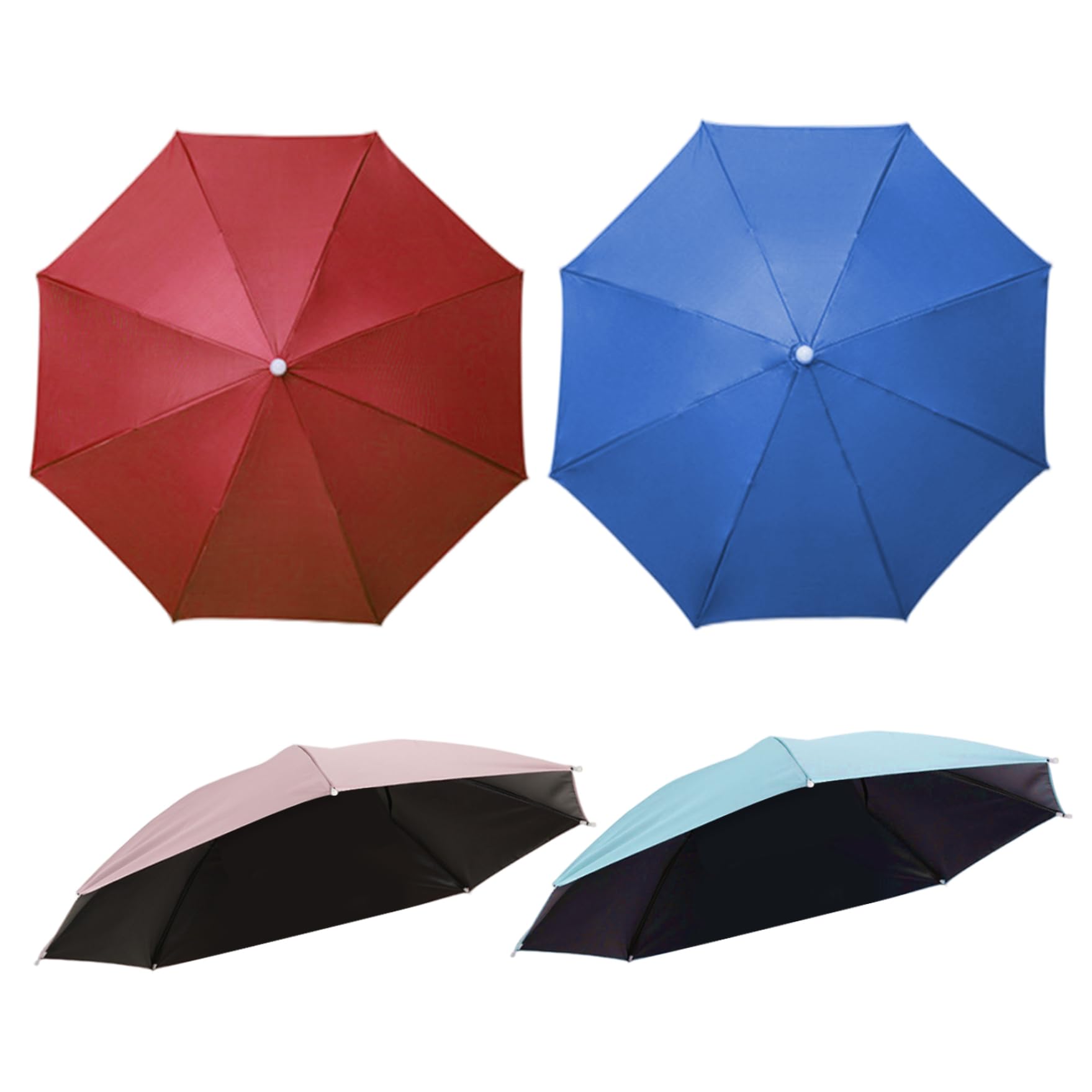 Lawnrden Umbrella Hat, 4Pcs Umbrella Hats, 27" UV Resistant Lightweight Portable Hat With Tie Rope For Fishing Gardening Golf Sunshade Outdoor