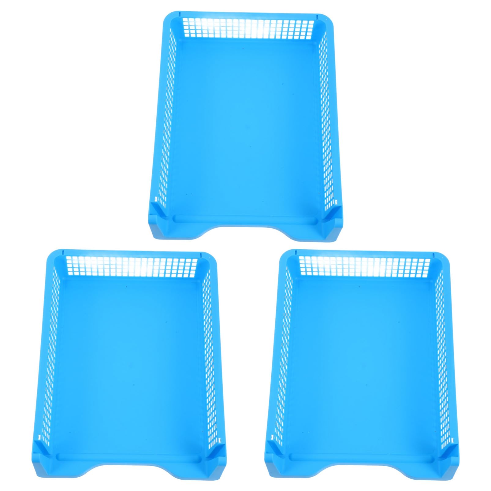 Set 3 Vassoi Impilabili Organizer per Documenti Versatile e Compatto per Scrivania in Plastica per Ufficio e Spazio di Lavoro Moderno