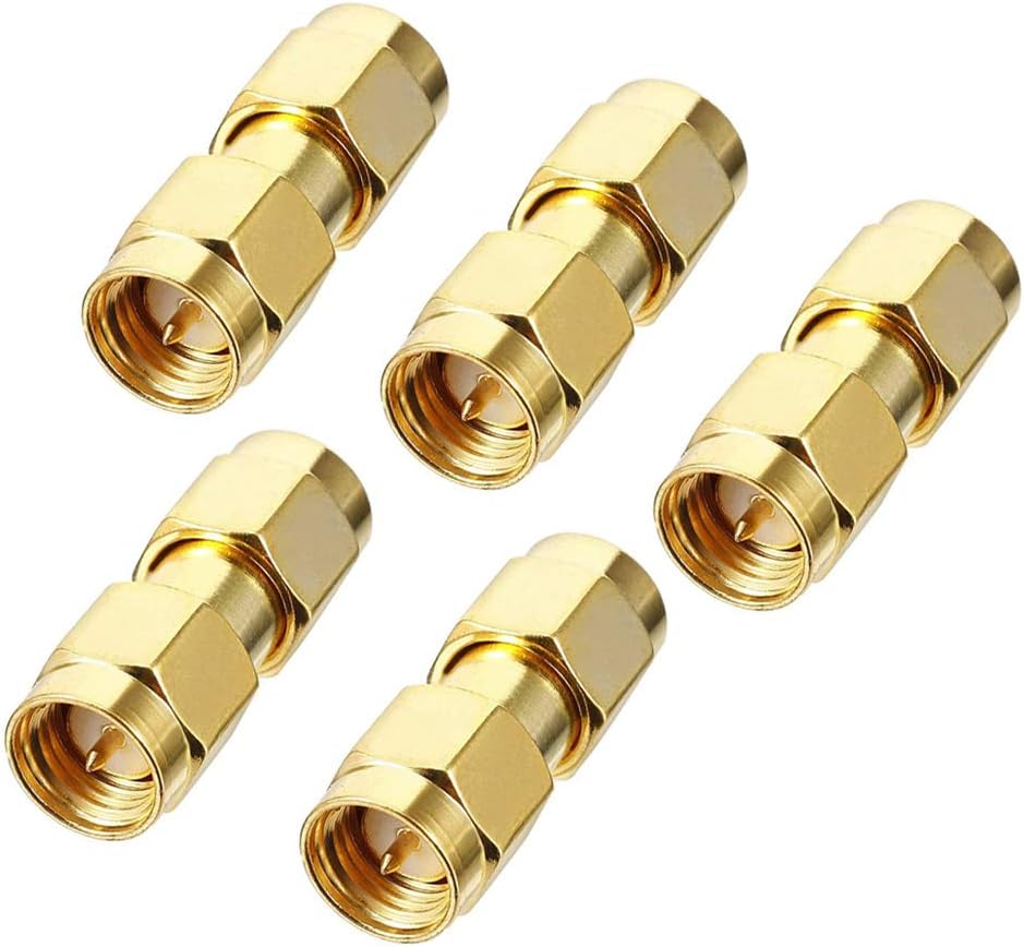 TengKo 5 Pack SMA Male to SMA Male RF Coaxial Adapter Connector