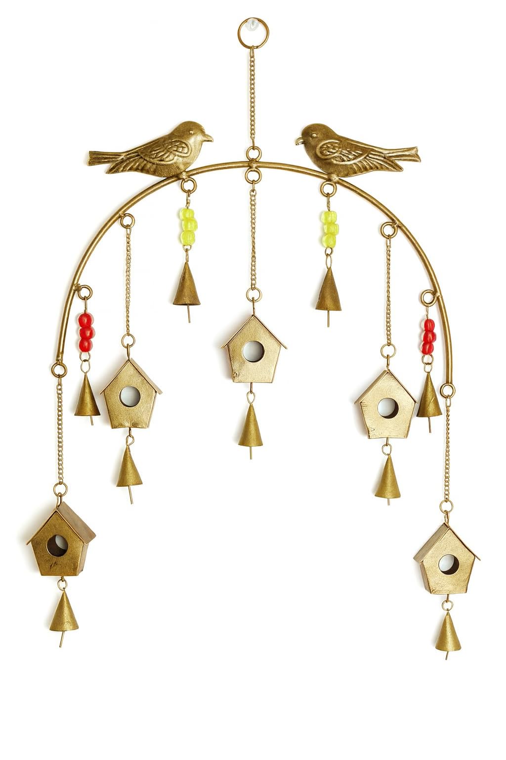 Large Metal Feng Shui/Vastu Wind Chimes for Home, Office, Indoor & Outdoor Decoration | Decorative Multiple Brass Bells for Positive Vibrations Energy Flow (Bird Wind Chimes)-image-12