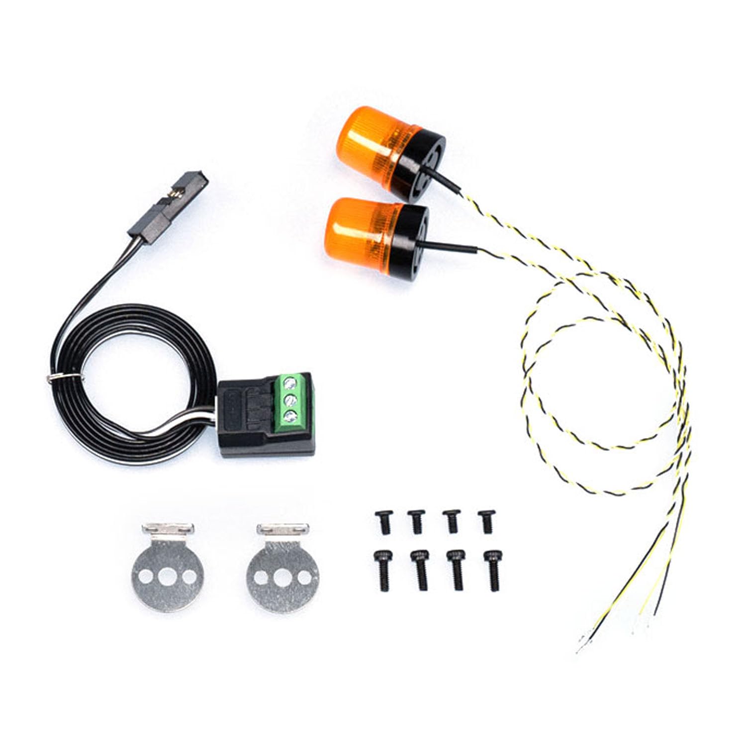 TOUCAN RC HOBBY 1 Paar 5V LED 360 rotierendes Licht Kunststoff warnlampe für 1:14 DIY RC Traktor LKW Modell Bagger Dumper Bulldozer Rc Teile,Kompatibel mit Tamiya