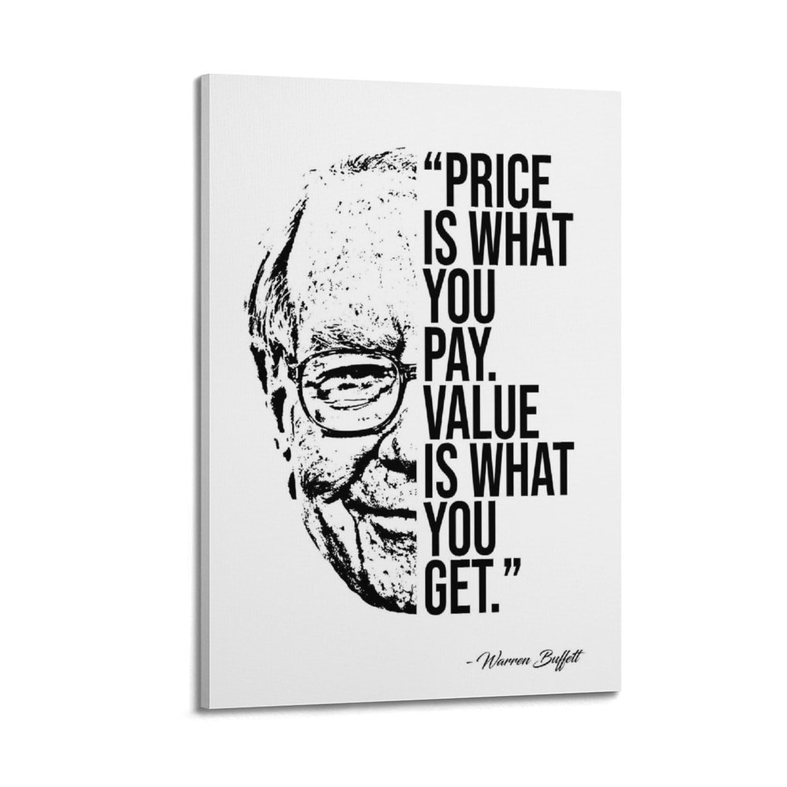 SUDANGDIANZI Warren Buffett Poster Office Motivational Quote Canvas Poster And Wall Art Modern Family Bedroom Gym Office Decor Gift 24x36inch(60x90cm) Frame-style-1
