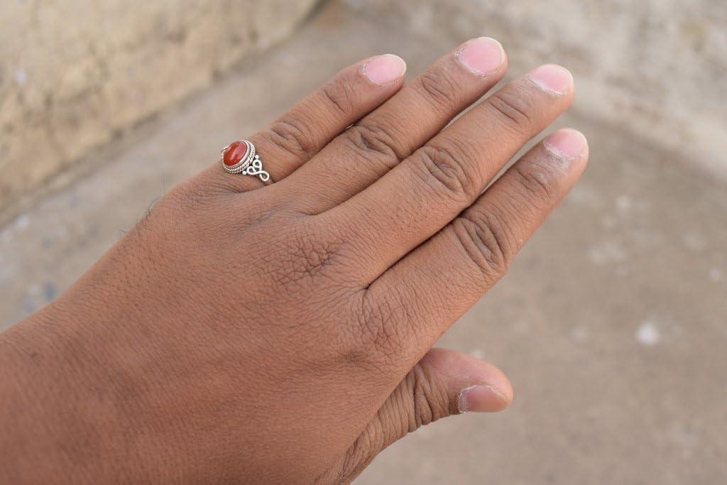 Avicrafts Carnelian Stone Ring 925 Sterling Silver Statement Ring For Women Handmade Gemstone Christmas Jewellery Gift For Her - Image 5