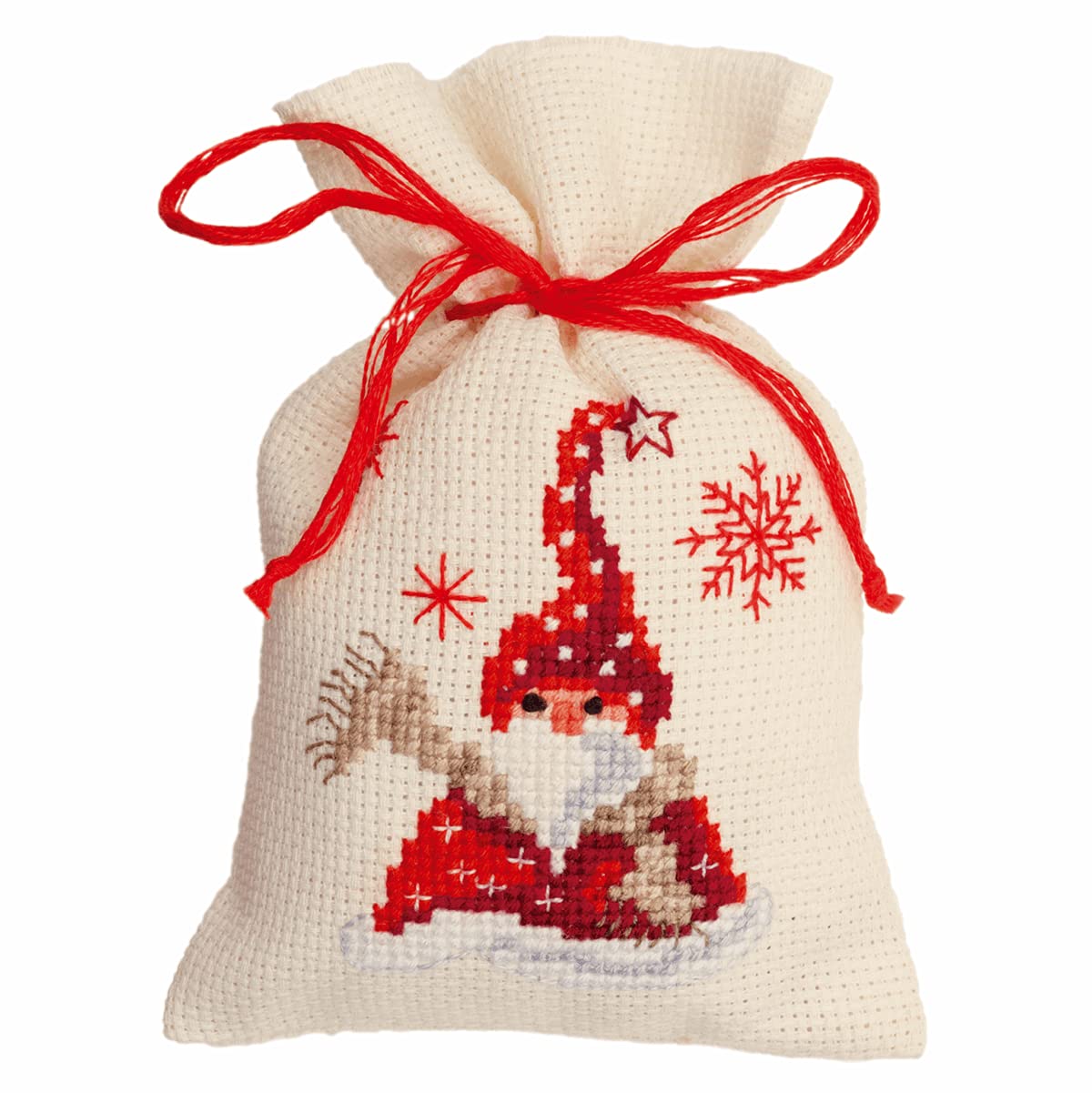Vervaco PP Bag Santa and Scarf Counted Cross Stitch Kit, Multi-Colour