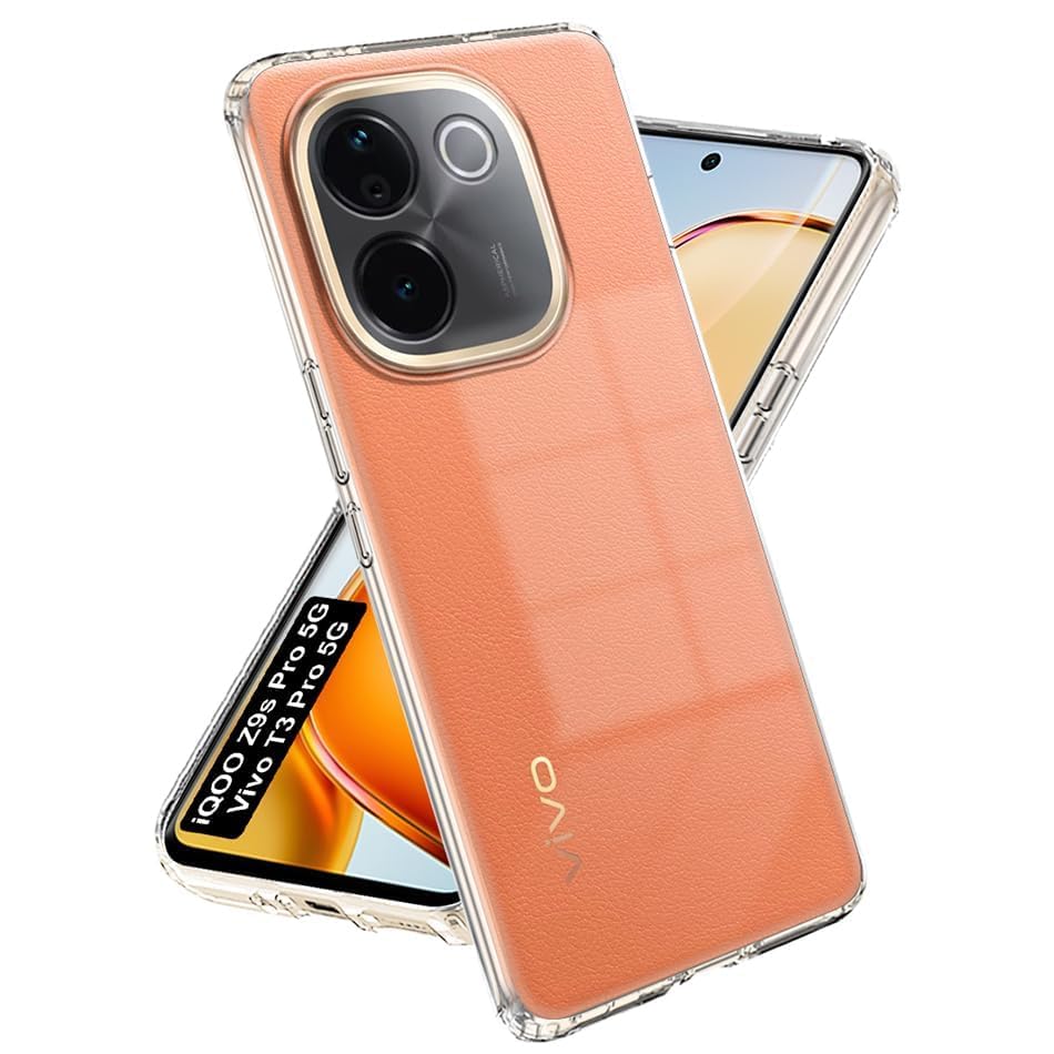 Image of COVERBLACK Soft Rubber Back Cover Compatible Model for IQOO I2305 / Z9s Pro 5G - Transparent