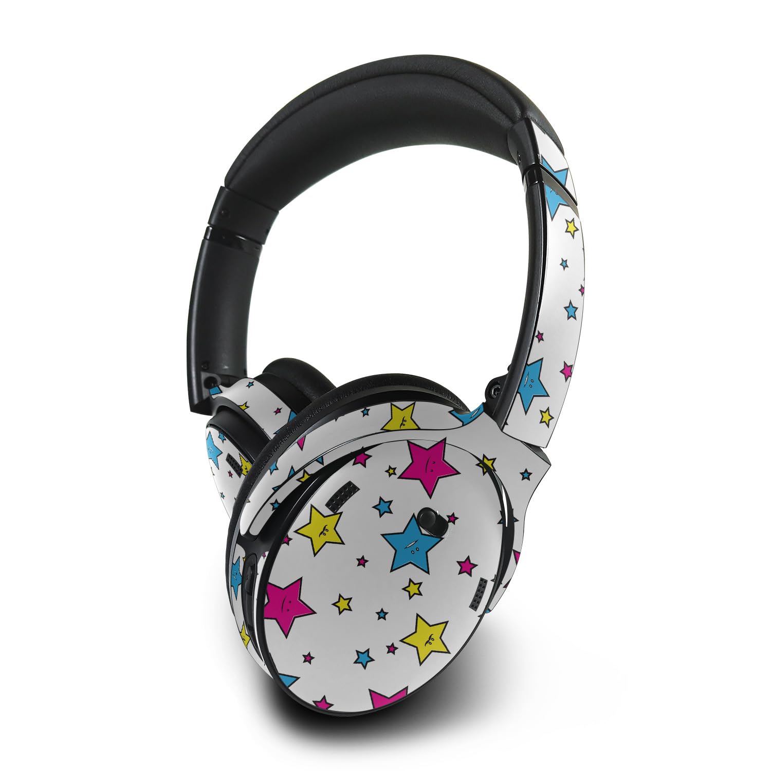MightySkins Skin Compatible with Bose QuietComfort 45 Headphones - Smiley Stars | Protective, Durable, and Unique Vinyl Decal wrap Cover | Easy to Apply, Remove, and Change Styles | Made in The USA