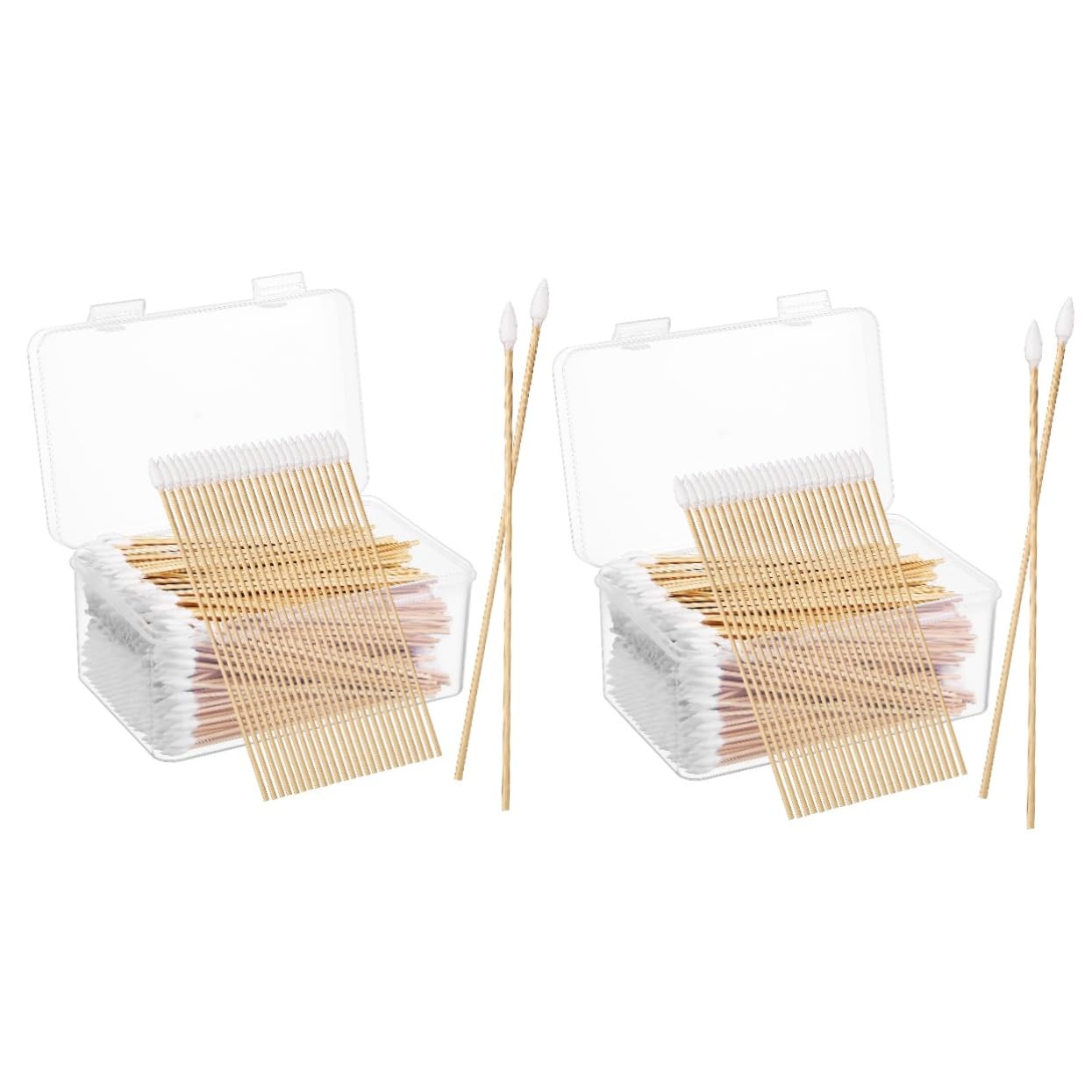 FOMIYES 1000 Piezas bastoncillo de algodón bastoncillos de algodón de precisión brotes algodon control Hisopos desmaquillantes de ojos hisopo de algodón con punta puntiaguda Madera