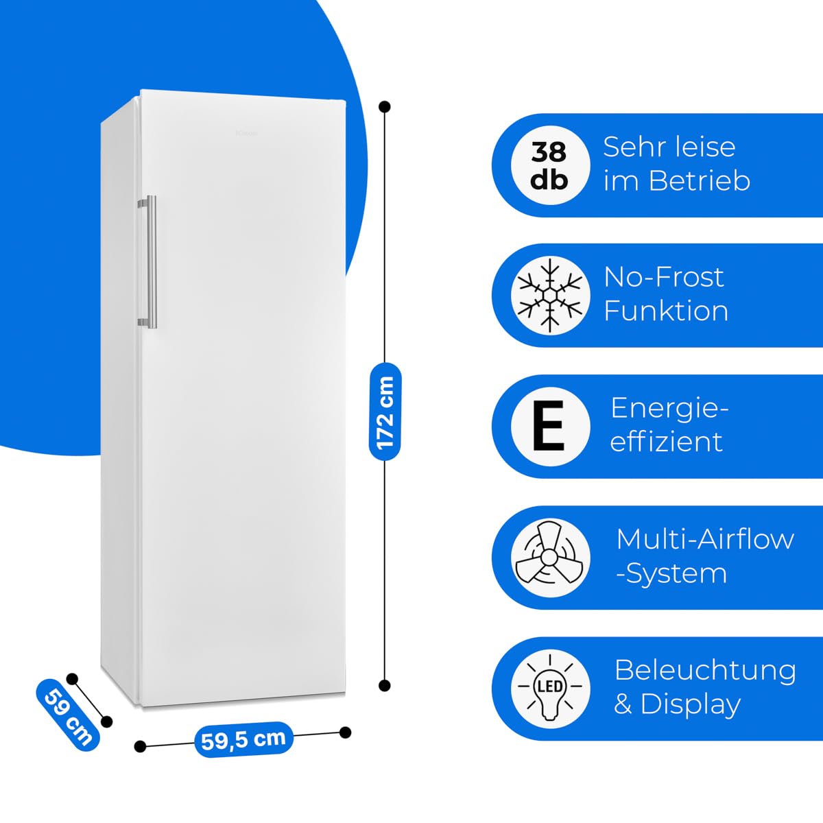 Bomann VS 7345 Kühlschrank 322L 172cm Schnellkühlfunktion MultiAirflow weiß