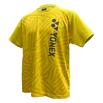 YONEX イエロー 幾何学模様 半袖シャツ YONEX イエロー 幾何学模様 半袖シャツ