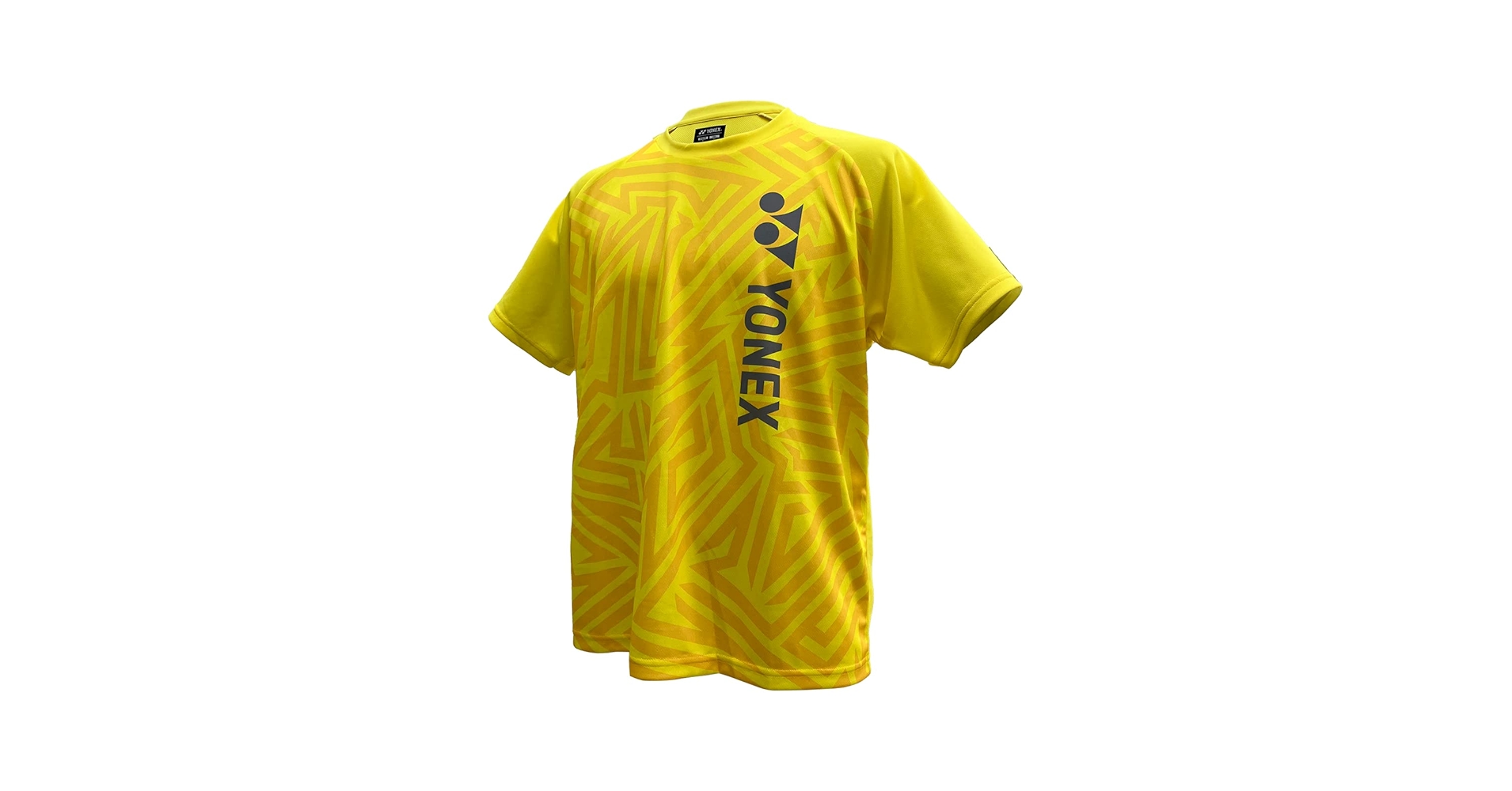 YONEX イエロー 幾何学模様 半袖シャツ YONEX イエロー 幾何学模様 半袖シャツ