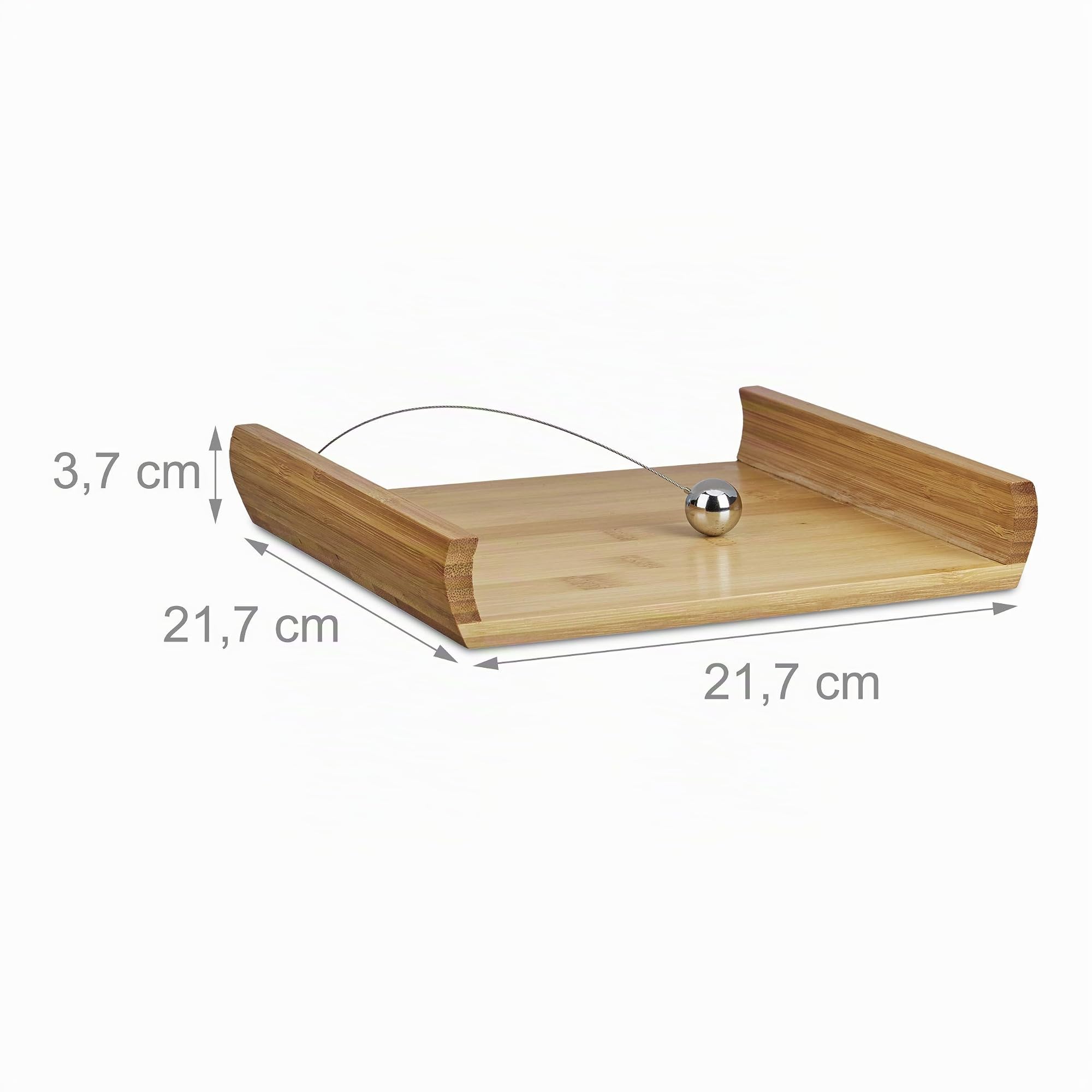 Relaxdays Portatovaglioli in Bambù, Sfera come Peso, in Legno, Porta Salviette da Tavolo, HLP 3,7x21,7x21,7 cm, naturale