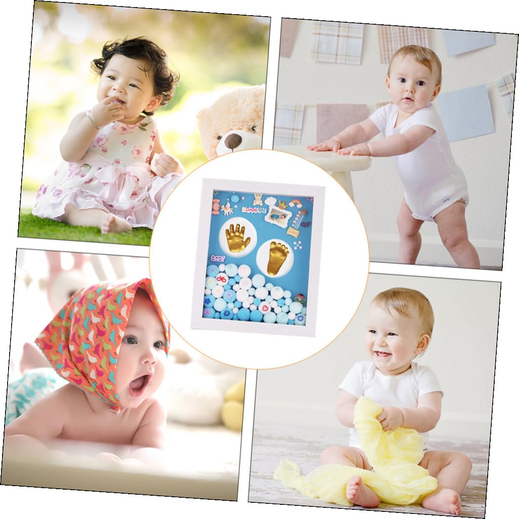 VICASKY Kit per Impronte di Mani e Piedini Bambino Bambina Cornice in Acrilico Oro per Regalo Primo Compleanno o Cerimonia e Decorazione Murale
