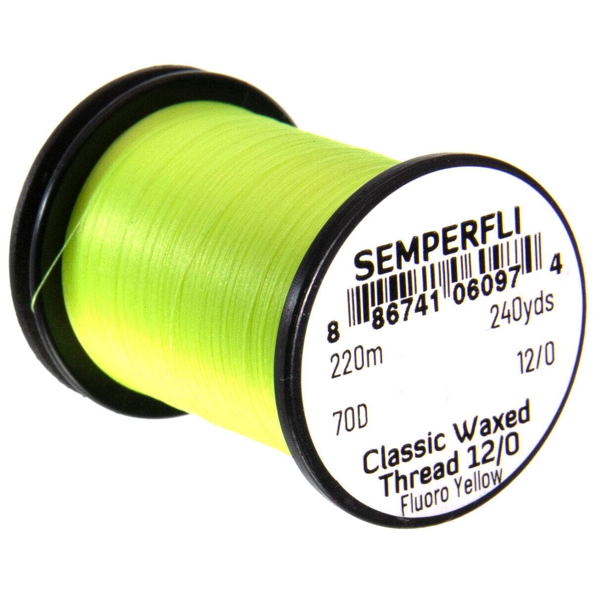 Semperfli Classic Waxed Fly Tying Thread (Fl. Yellow, 12/0)