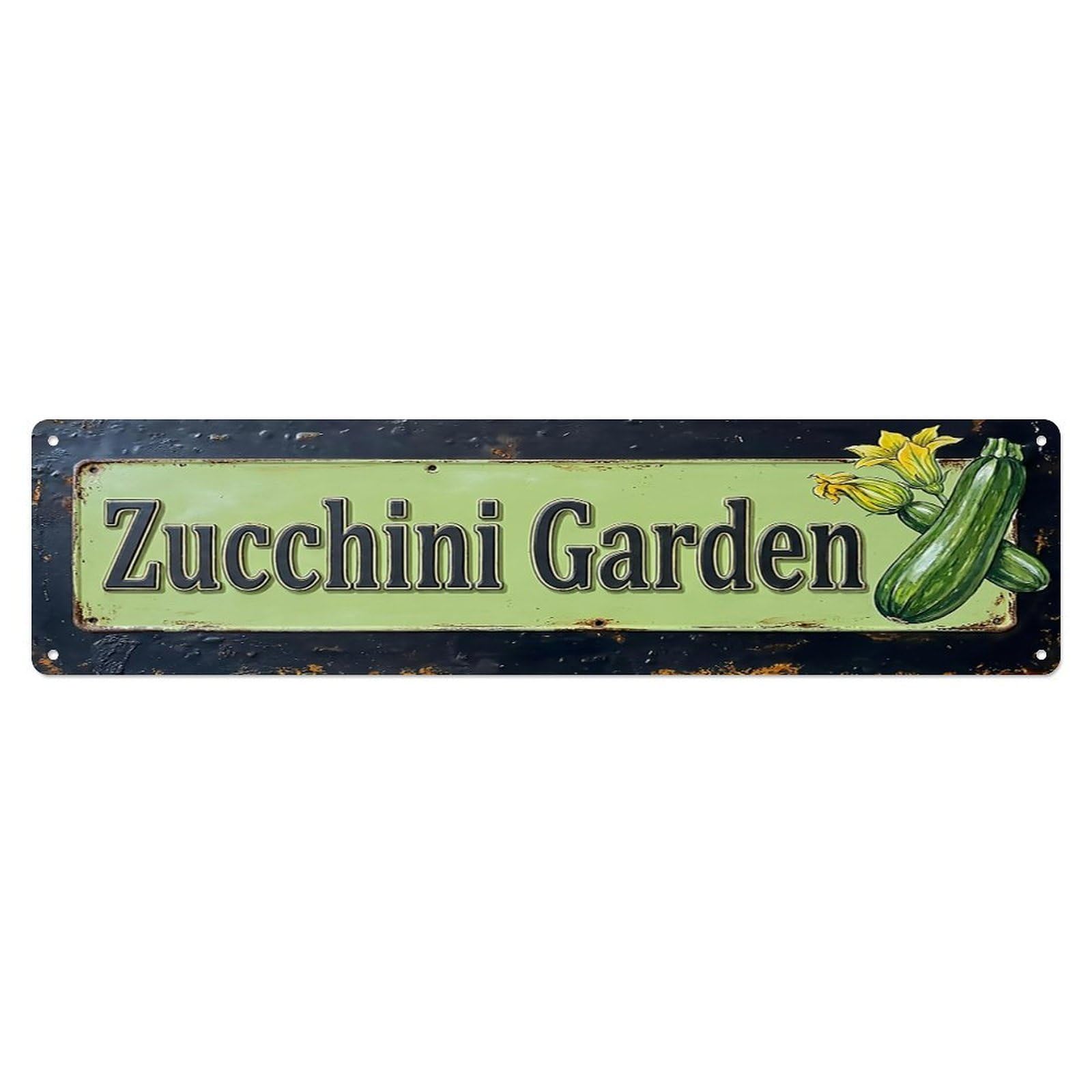 Vintage Zucchini Garden Tender Farmhouse Metal Tin Sign