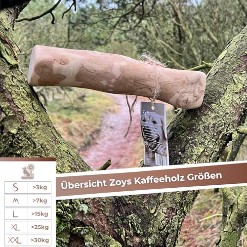 Zoys Kaffeeholz für Hunde Größe XL – Natürlicher Kauknochen – Unterstützt Zahnreinigung & beugt Zahnstein vor – Splitterfrei & koffeinfrei – Langlebiges Hundespielzeug für große Hunde