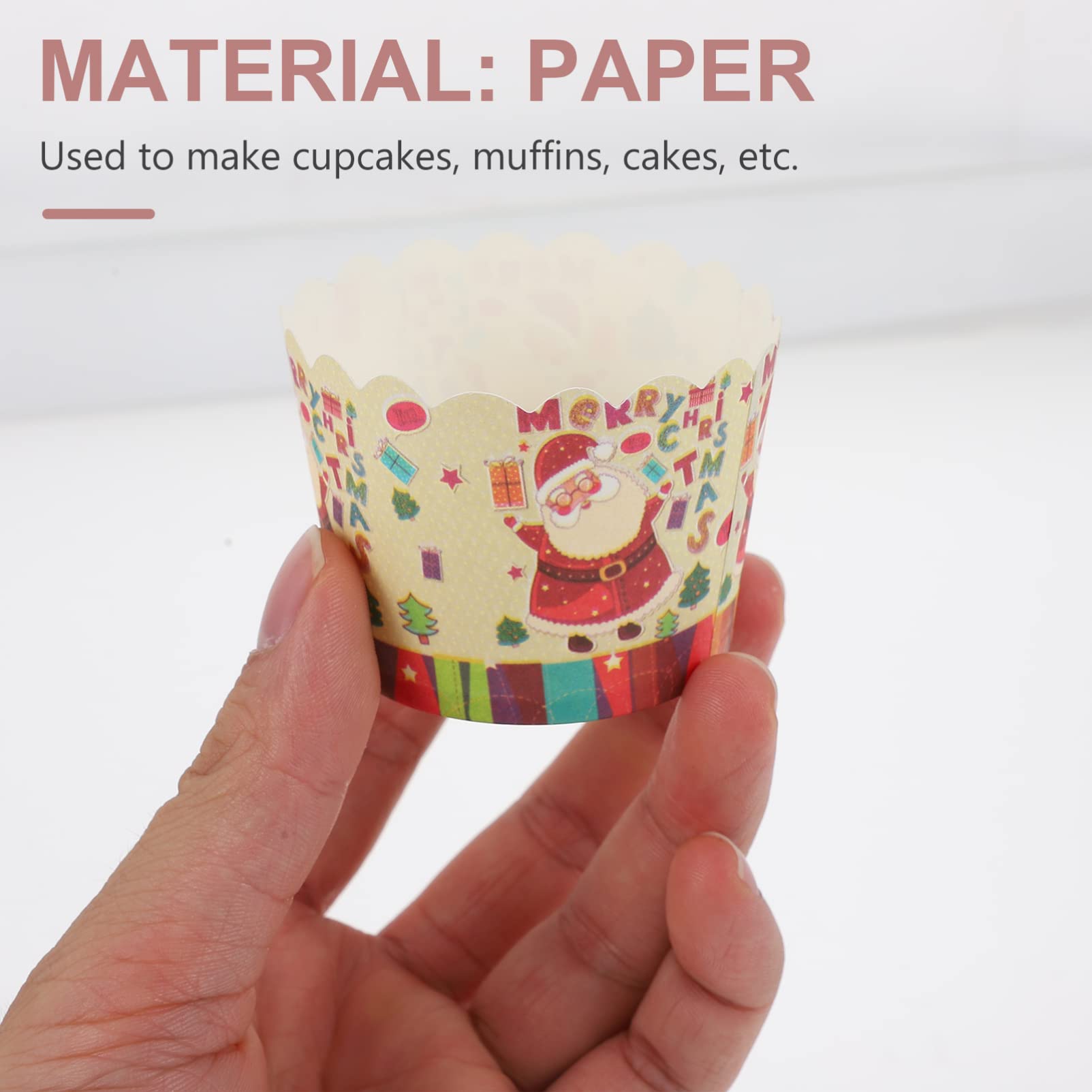 Garneck 3 Set Tazze Di Torta Di Natale Fodera Per Cupcake Pirottini Riutilizzabili Per Cupcake Stencil Natalizi Per Torte Cake Topper Tazza Da Forno Fai Da Te Coppa Per Torte 150 Pezzi * 3