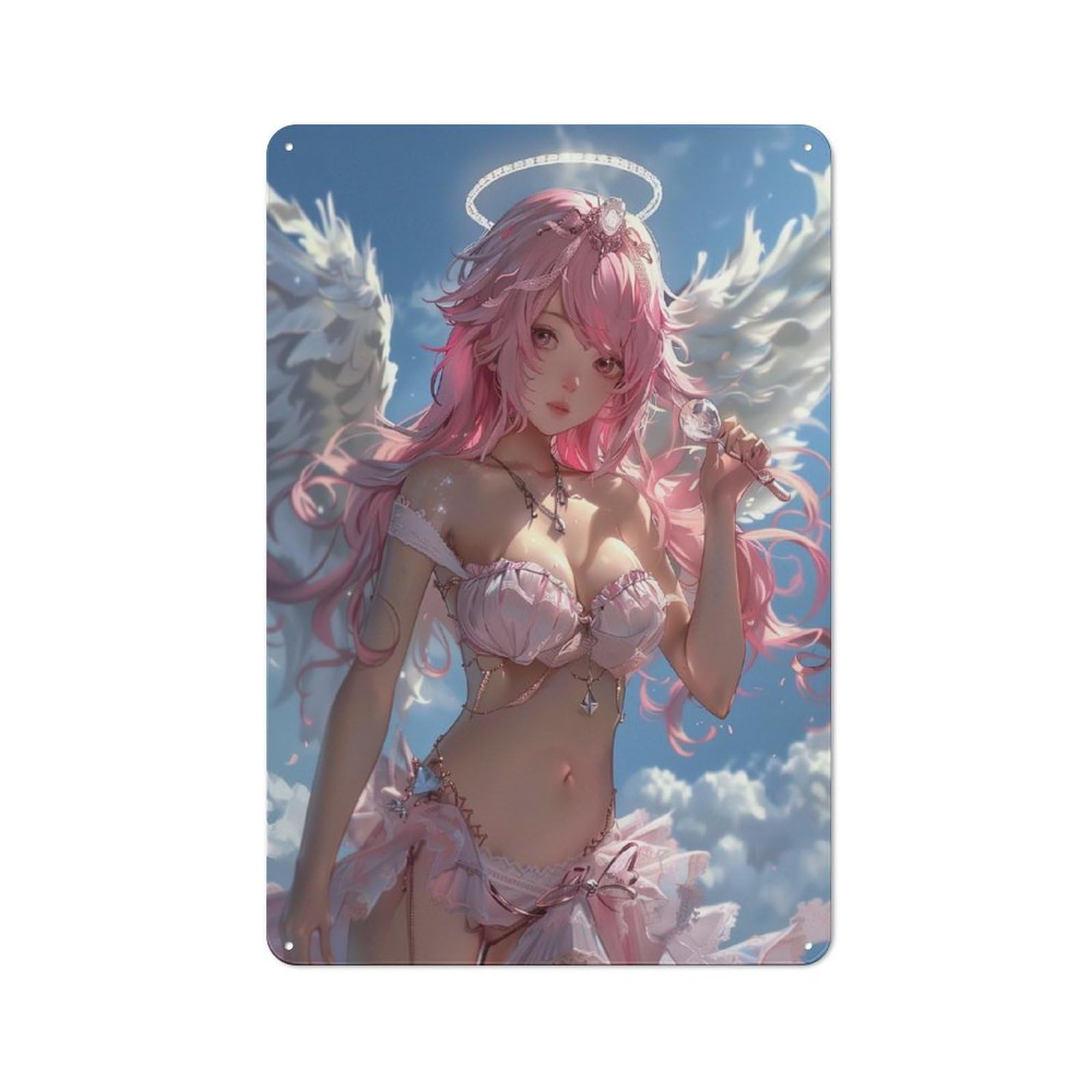 Junmoney Girls Style-15 Godly Angel Anime Retro Metal Wall Decor 30X20cm, Metal Sign For Pub, Home Bar, Shed Or Man Cave, For Relaxed Wall Styling