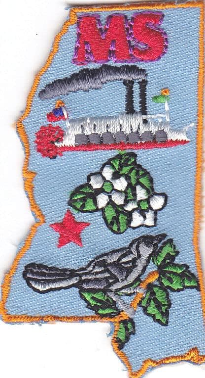 MISSISSIPPI STATE SHAPE Iron On Patch