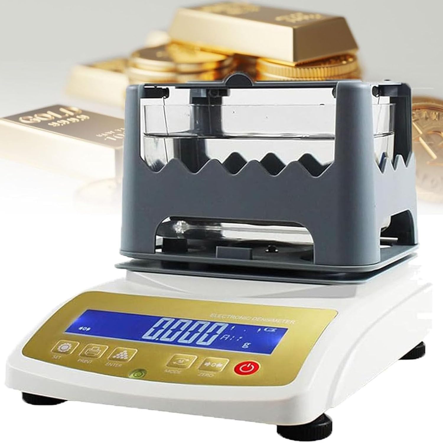 Gold-Reinheitstester, Metall-Dichte-Analysegerät mit 1200 g maximalem Gewicht 0,001 g/cm³ Auflösung, Karat-Detektor für Gold-Silber-Schmuck-Tests